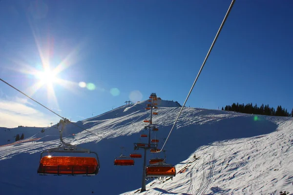 Skilift Den Bergen — Stockfoto