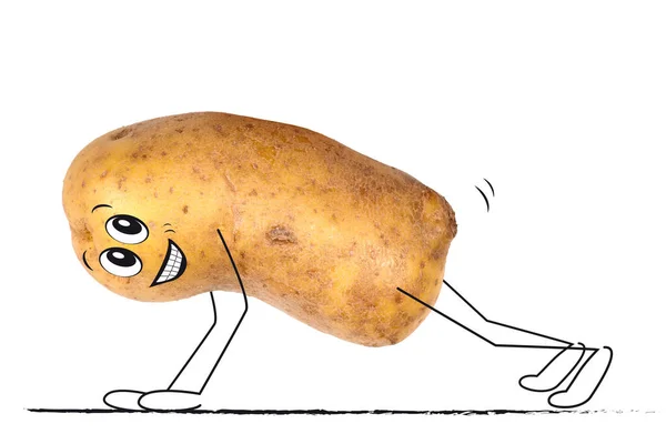 Vektor Illustration Tecknad Karaktär Potatis — Stockfoto