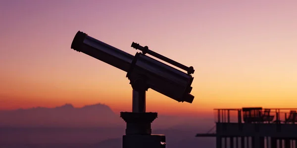 Panoramik Görünüm Için Gezici Teleskop — Stok fotoğraf