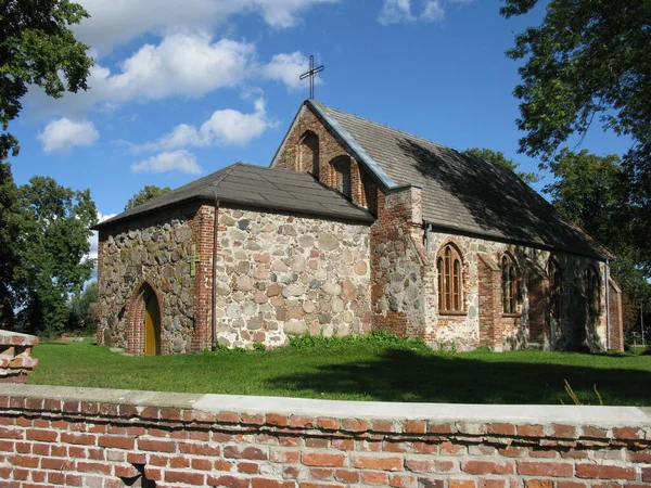 Pomerania Daki Eski Köy Kilisesi Sibin — Stok fotoğraf