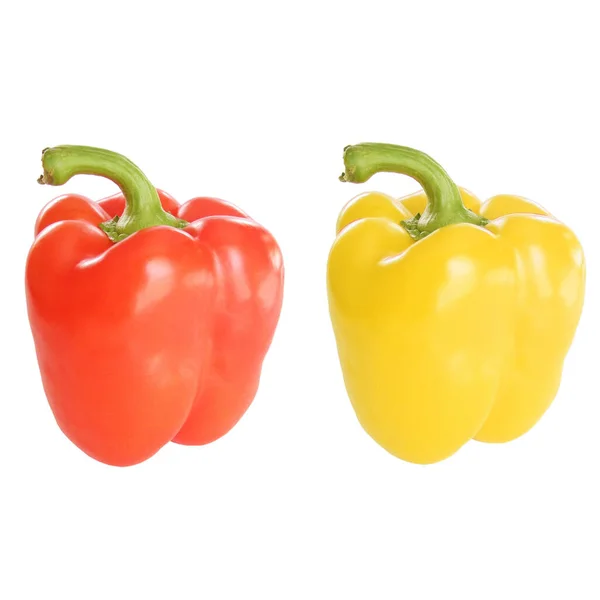 Red Yellow Peppers Isolated White Background — Stock Photo, Image