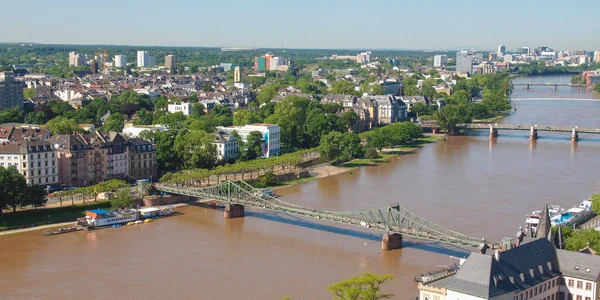 Vista Aérea Ciudad Fráncfort Del Meno Alemania Amplia Vista Panorámica — Foto de Stock