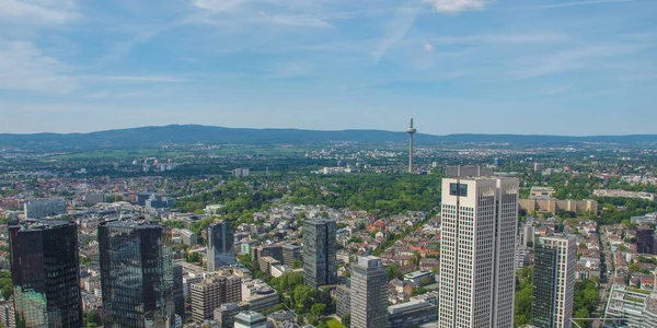 Aerial View City Frankfurt Main Germany Wide Panoramic View — 스톡 사진