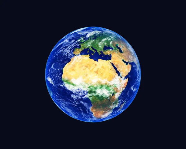 地球地球 非洲和欧洲的高分辨率图像 — 图库照片