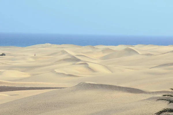 Poušť Oranžovým Pískem Ostrově Gran Canaria Španělsku — Stock fotografie