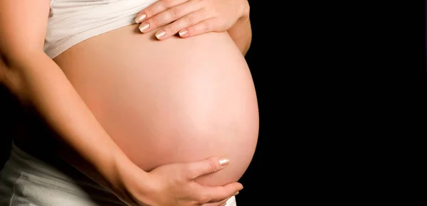 Nahaufnahme Von Einem Schönen Schwangerschaftsbauch — Stockfoto