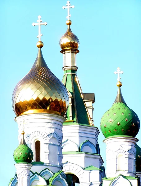 Golden Domes Una Chiesa Ortodossa Vicino Poltava Ucraina — Foto Stock