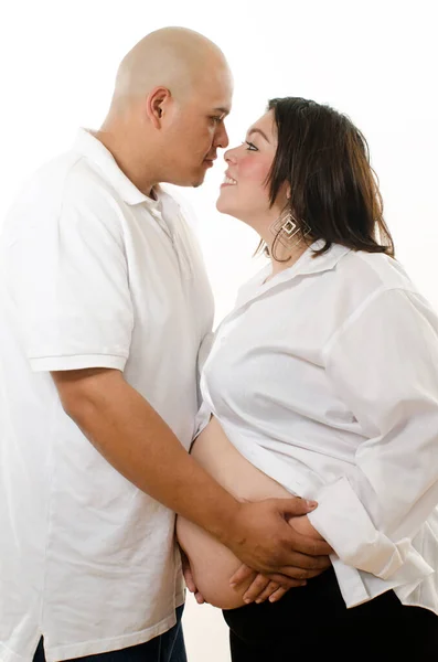 Cute Latin American Pregrant Couple —  Fotos de Stock