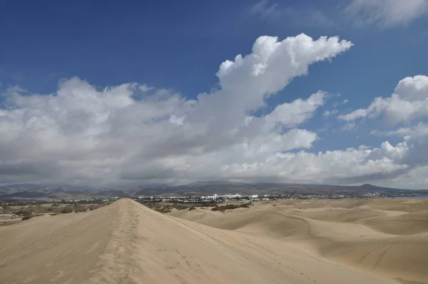 Dunas Areia Perto Maspalomas Gran Canaria — Fotografia de Stock