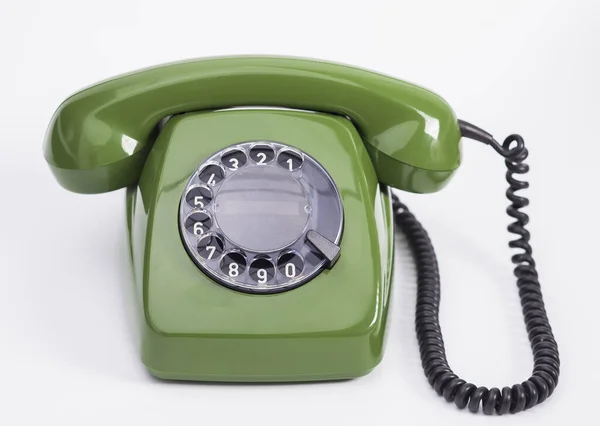 Vieux Téléphone Isolé Sur Fond Blanc — Photo