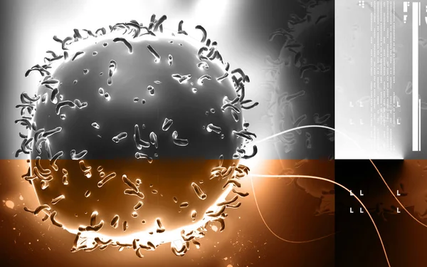 Digitální Ilustrace Viru Monocyte Barevném Pozadí — Stock fotografie