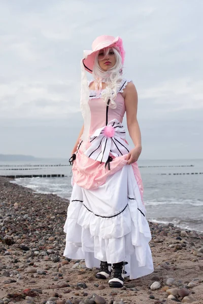 Ragazza Posa Costume Cosplay — Foto Stock