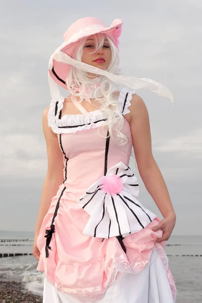 Ragazza Posa Costume Cosplay — Foto Stock