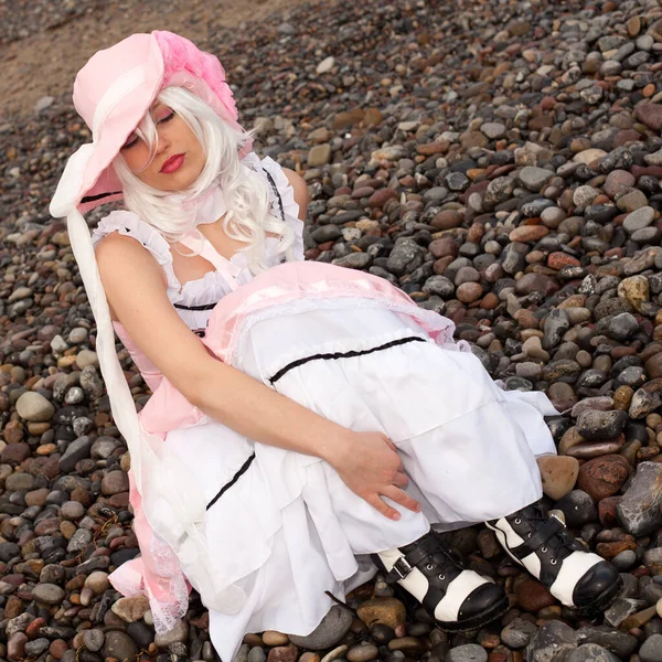 Ragazza Posa Costume Cosplay — Foto Stock