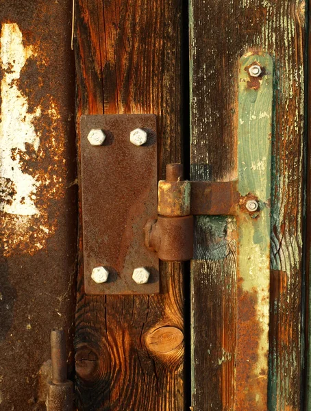 Vieja Puerta Madera Con Cerradura — Foto de Stock