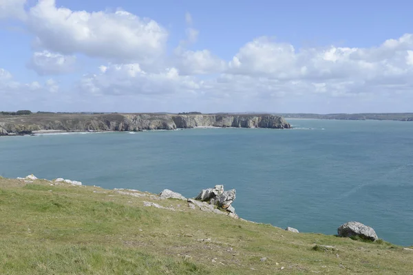 Bretagne Frances Északnyugati Része Egy Dombos Félsziget Amely Atlanti Óceán — Stock Fotó