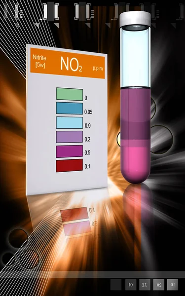 Nitrit Testinin Arka Planda Dijital Illüstrasyonuname — Stok fotoğraf