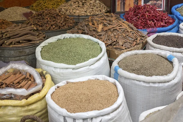 Staple Foods Spices Sacks — Stock Photo, Image