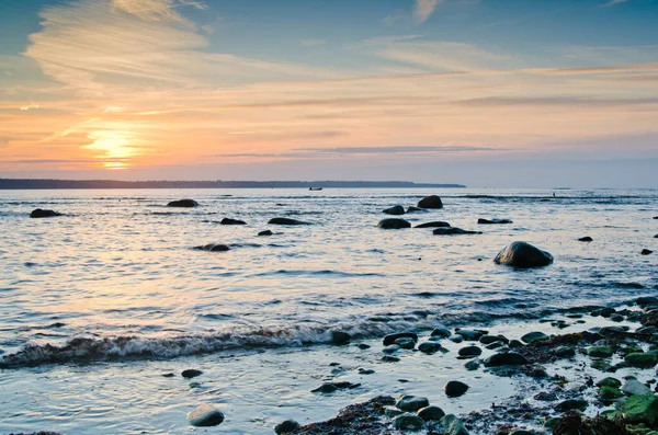 Kusten Östersjön Vid Solnedgången — Stockfoto