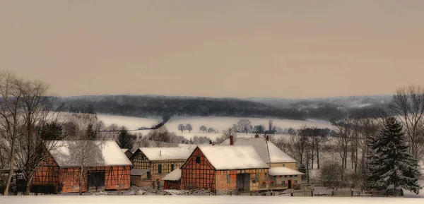 Pittoresca Vista Sul Paesaggio Invernale Innevato — Foto Stock