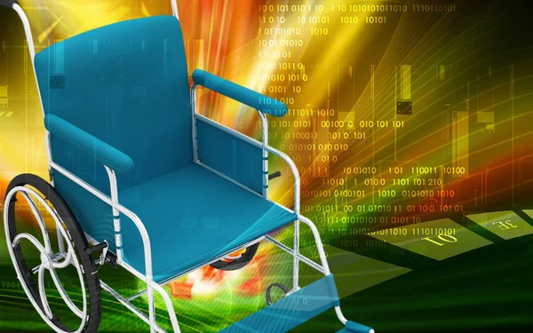 Illustration Numérique Fauteuil Roulant Sur Fond Couleur — Photo