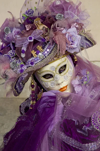 Mascarada Carnaval Veneza Trajes Face Máscara — Fotografia de Stock