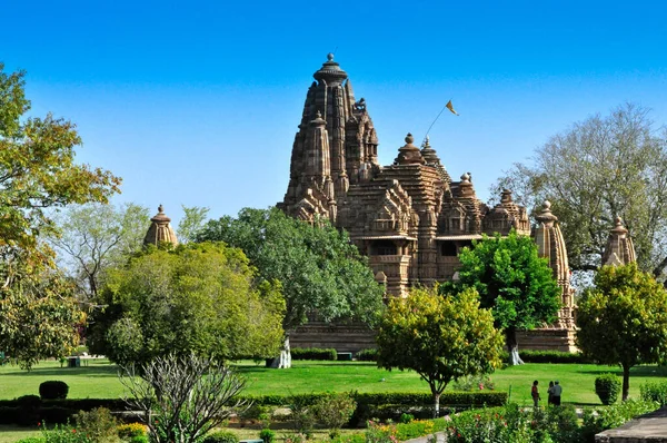 Templo Lakshmana Bajo Cielo Azul Khajuraho Madhya Pradeh India Patrimonio — Foto de Stock