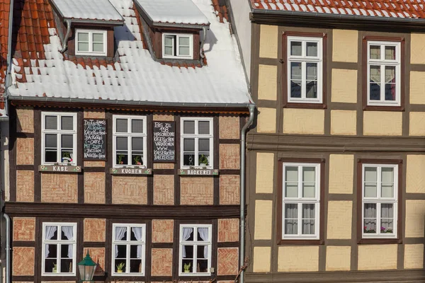 Παλιά Πόλη Του Quedlinburg Χειμώνα — Φωτογραφία Αρχείου