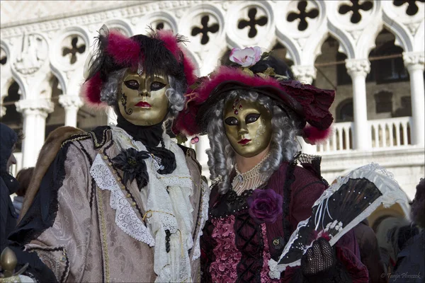Benátská Karnevalová Oslava Itálie — Stock fotografie