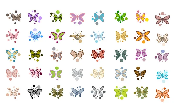 Conjunto Mariposa Multicolor — Foto de Stock