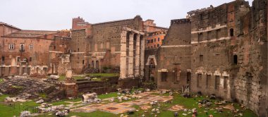 View of Imperial Fora, Forum of Augustus in Rome, Italy clipart