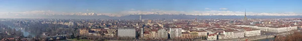 Vue Panoramique Turin Depuis Les Collines Entourant Ville — Photo