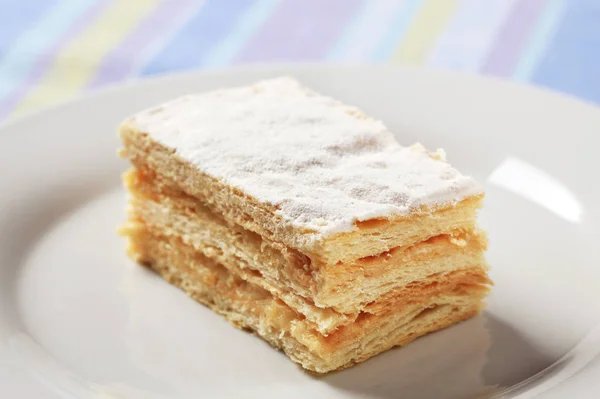 Mille Feuille Ciasta Posypana Cukrem Pudrem — Zdjęcie stockowe