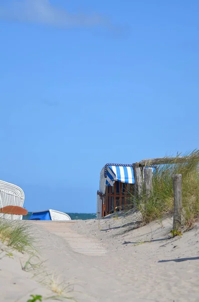 Passage Plage Sur Mer Baltique Avec Une Chaise Plage — Photo