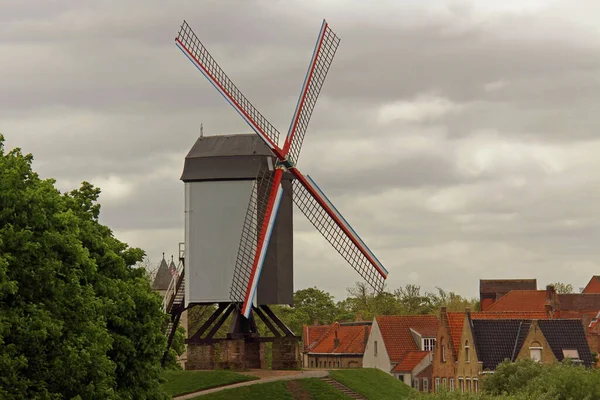 Bonne Chiere Windmill Bruges — стоковое фото