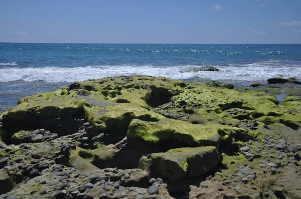 Tenger Tengerpart Gran Canaria Kanári Felhő Felhő Hullám — Stock Fotó