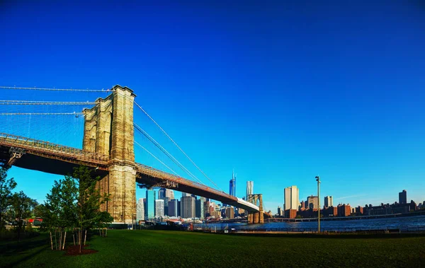 Brooklyn Bridge Nova York Dia Ensolarado — Fotografia de Stock