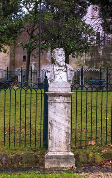 Escultura Medio Cuerpo Cesare Fracassini Villa Borghese Roma —  Fotos de Stock