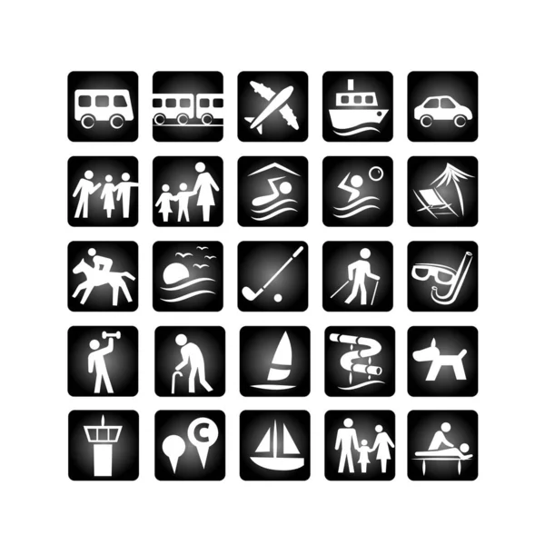 vector set of travel and tourism icons