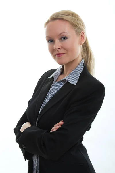 Hübsche Kaukasische Geschäftsfrau Anzug — Stockfoto