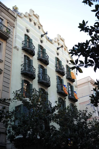 Barcelona Bela Fachada Edifício Antigo — Fotografia de Stock