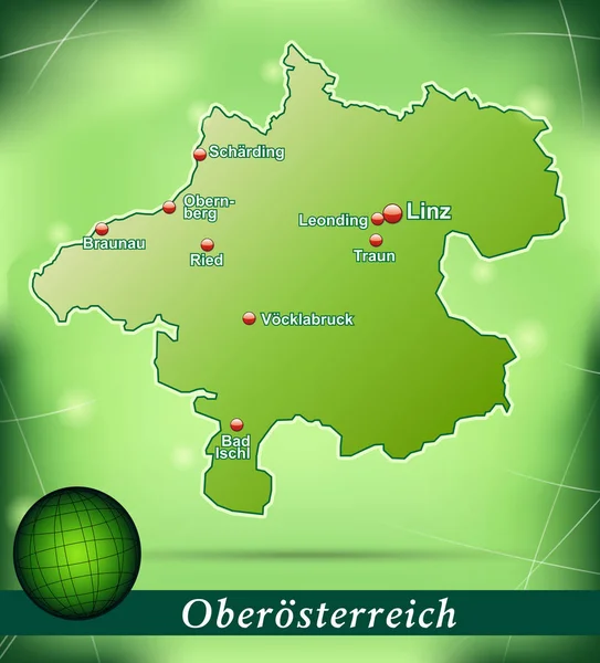 Karte Von Oberoestereich Abstrakter Hintergrund Grün — Stockfoto