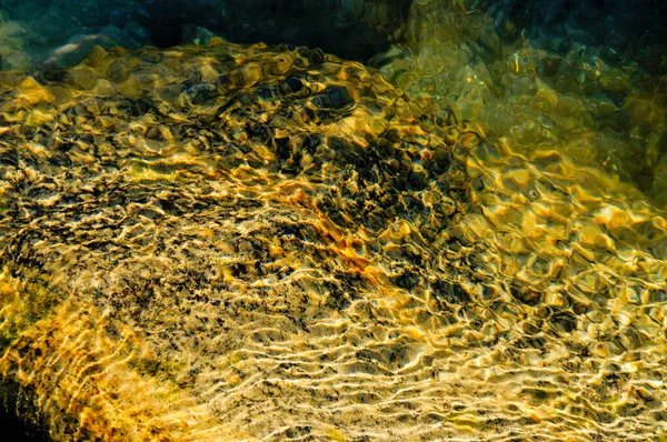 Natura Astratta Riflesso Subacqueo Sabbia Letto Del Fiume Reshi River — Foto Stock