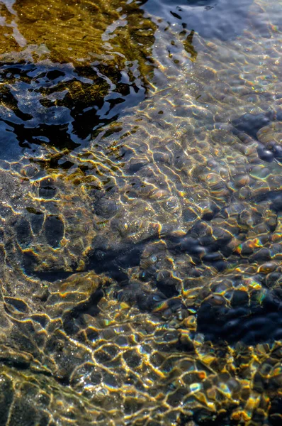 Abstract Nature Underwater Patterned Reflection Rocks Reshi River Reshikhola Sikkim — Stock Photo, Image