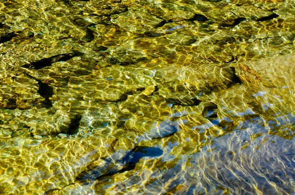 Natureza Abstrata Reflexão Subaquática Rochas Rio Reshi Reshikhola Sikkim — Fotografia de Stock