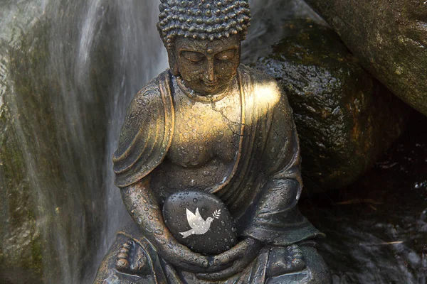 Buddha Staty Staty Och Fred — Stockfoto