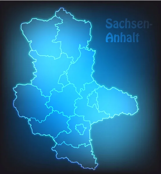 Mapa Saxony Anhalt Com Bordas Cores Brilhantes — Fotografia de Stock