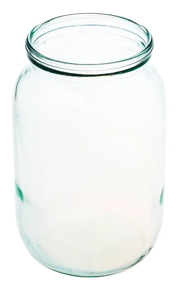 Otwarty Słoik Szklany Gallon Izolowany Białym Tle — Zdjęcie stockowe