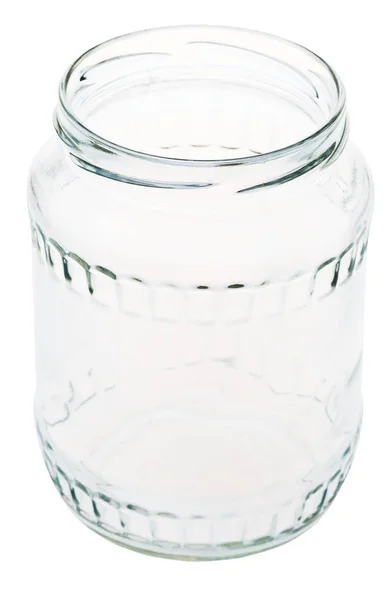 Open Glass Jar Isolated White Background — Stock Photo, Image