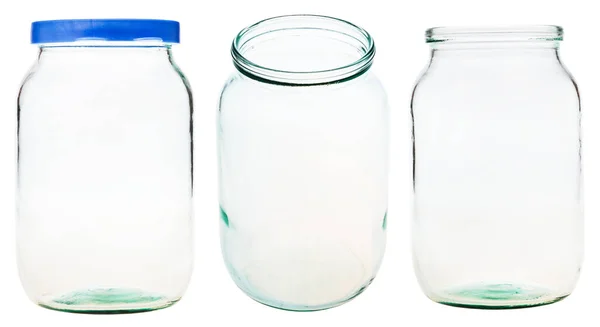 白い背景に隔離されたガロンガラス瓶のセット — ストック写真